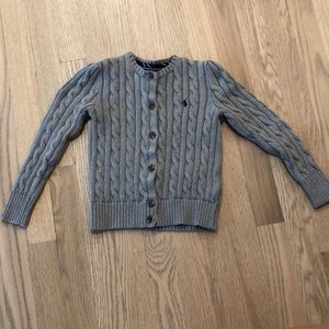 Ralph Lauren girl’s gray knit cardigan